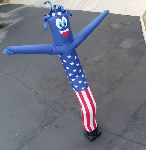 Vista 6 de American Flag USA - Tubo inflable de 20 pies de alto para hombre, marioneta agitadora para exteriores, solo bailarín de repuesto, el motor no está