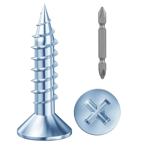 Vista 34 de Wensilon # 4X1 (460PCS) Tornillo de madera negro de cabeza plana 3X25, cabeza plana autorroscante de metal rápido