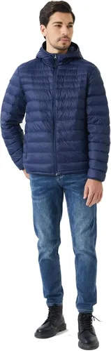 Vista 3 de ANOTHER CHOICE Chaqueta acolchada de plumón para hombre, ligera, con capucha, plegable, cálida, para invierno