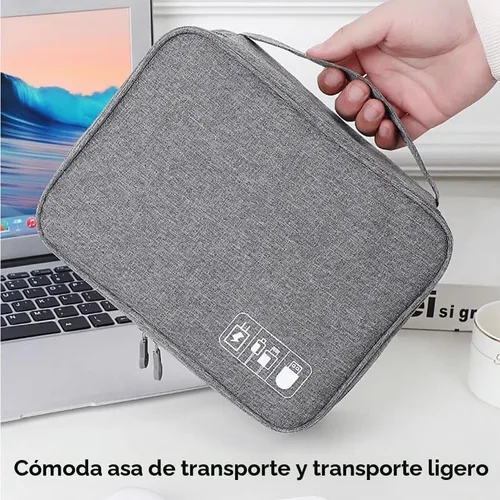 Vista 9 de Bolsa organizadora de cables de viaje, bolsa organizadora de cables impermeable para accesorios electrónicos para cables, cables, cargadores