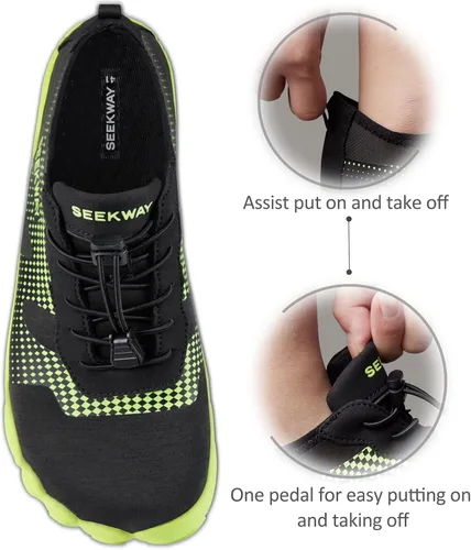 Vista 5 de SEEKWAY - Zapatos de agua unisex, de secado rápido, tipo calcetín y con sensación de pie descalzo para adultos, para playa, natación, río, piscina