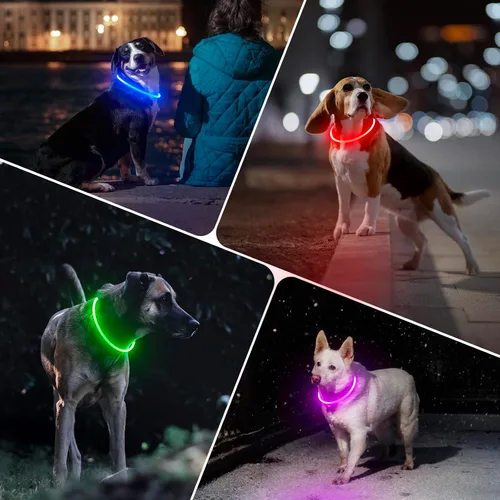 Vista 7 de BSEEN Collar de Perro Iluminado – Collar de Perro LED Visible a 360° Impermeable Recargable – Collar Brillante de TPU Cortable para Mascotas