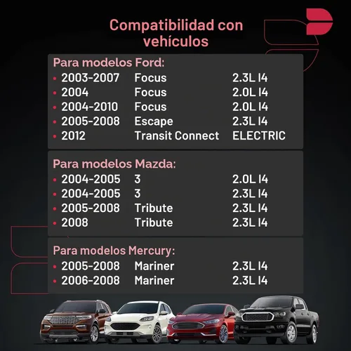 Vista 4 de BDFHYK Juego de 4 bujías de iridio compatibles con Focus Escape Transit Connect, compatibles con Mazda 3 Tribute, compatibles con Mercury Mariner