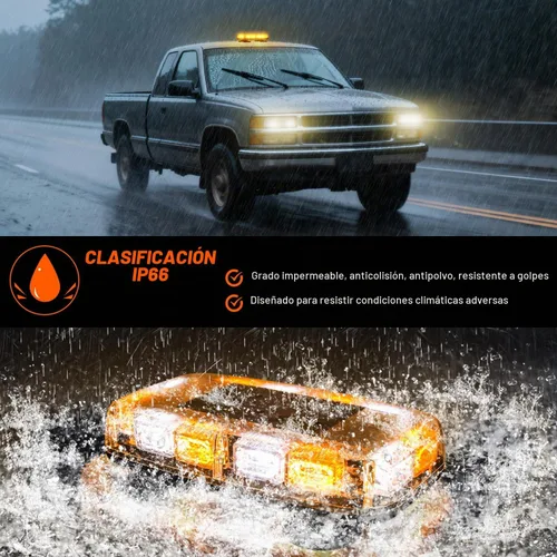 Vista 5 de LINKITOM Barra de luz LED estroboscópica intermitente, lámparas de seguridad LED de 3 colores con advertencia de peligro de emergencia, luces