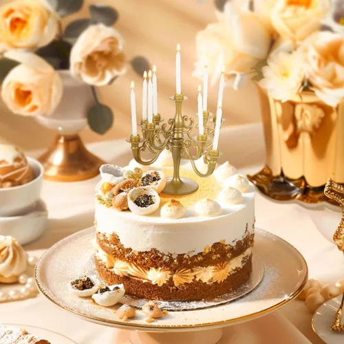Vista 6 de Decoraciones creativas para tartas, 2 piezas, adornos de candelabros, decoración de cupcakes de boda, suministros de fiesta de cumpleaños
