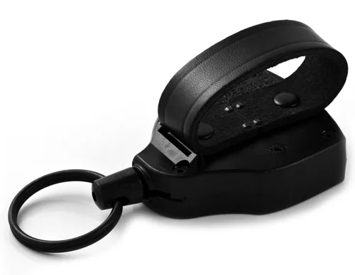 Vista 2 de KEY-BAK SUPER48 - Llavero retráctil con cierre, funda de policarbonato duradera, trabilla de cuero para cinturón y anillo dividido de gran