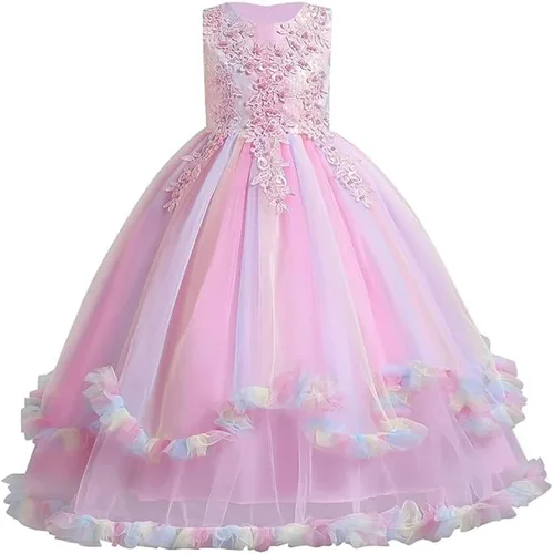 Vista 51 de Vestido de tul de unicornio arcoíris para niñas, vestido de princesa para cumpleaños, Halloween, Navidad, concurso de baile, fiesta de baile