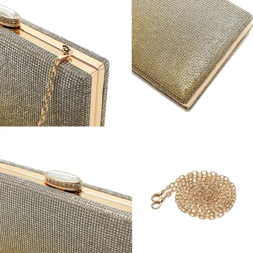 Vista 6 de CARIEDO Bolso de Mano Tipo Clutch con Lentejuelas para Mujer, Elegante Bolso de Noche con Purpurina Brillante, Cartera de Noche Llamativa