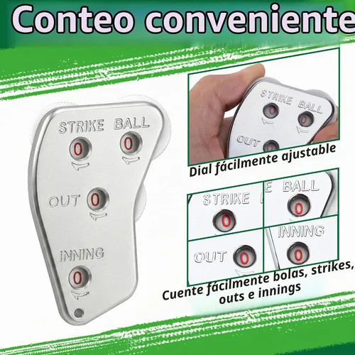 Vista 4 de Watayo Clicker de árbitro de béisbol de rueda, engranaje indicador de árbitro, práctico clicker de contador de béisbol para salidas de grabación