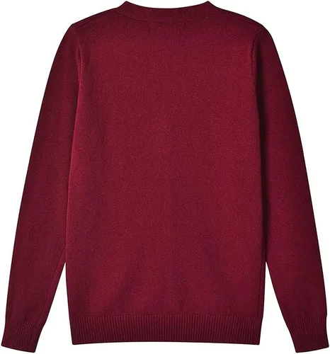Vista 9 de SMINLING Pinker - Suéter de algodón suave con cuello en V para niños, uniforme escolar