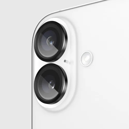 Vista 7 de Pelican Protector de lente de cámara con anillos de aluminio para iPhone 16 / iPhone 16 Plus - Vidrio templado 9H - Resistente a los arañazos