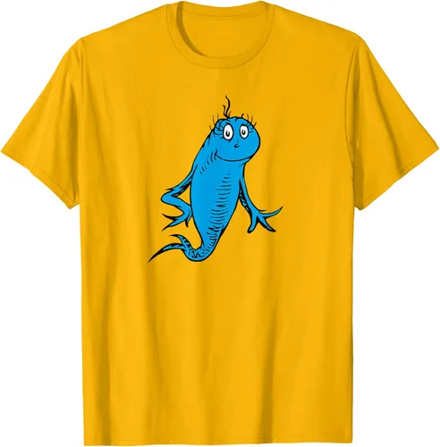 Vista 56 de Dr. Seuss Blue Fish Character - Camiseta con licencia oficial Negro