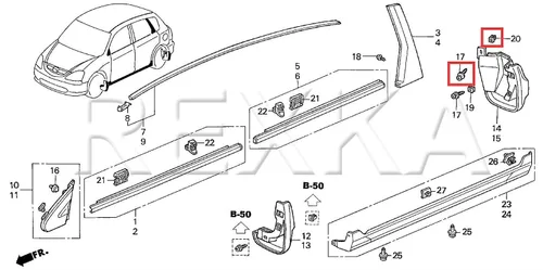 Vista 4 de Rexka Juego de 10 tornillos de nailon para Honda Acura 90114-SE0-000, 90676-SA7-003