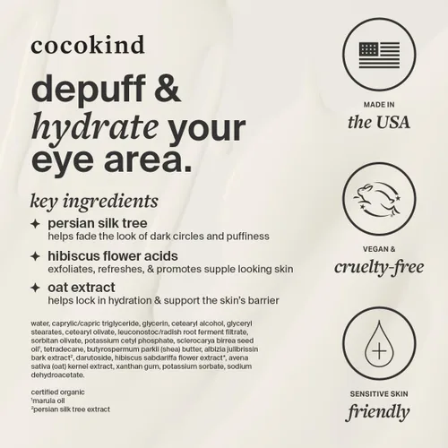 Vista 8 de Cocokind Crema revitalizante para ojos, desinfla y reduce las líneas finas y las arrugas, crema para un área de ojos más firme y brillante