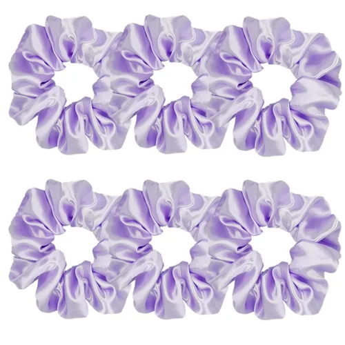 Vista 16 de 6 coleteros de seda satinada – Ligas suaves para el cabello, bandas para el cabello de moda, lazos, pulseras elásticas y soportes para cola