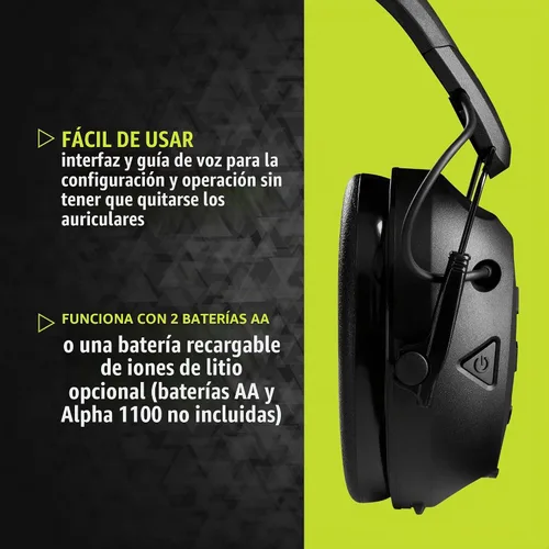 Vista 9 de Peltor Sport Tactical 500 - Orejeras de protección auditiva Bluetooth, clasificación de reducción de ruido de 25 dB, auriculares electrónicos