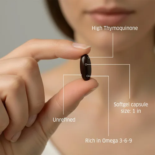 Vista 6 de ORZAX Aceite de Semilla Negra Prensado en Frío 100% Puro Sin OMG - Rico en Omega 3 6 9 y Timoquinona Aceite de Comino Negro Nigella Sativa