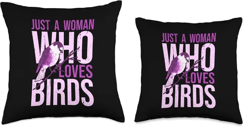 Vista 3 de Gartenvögel Birder Vögel Piepmatz Just A Girl Who Loves Bird Watcher - Almohada de 16 x 16 pulgadas, multicolor