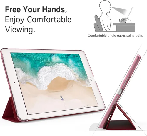 Vista 5 de Funda MoKo ultra fina con soporte inteligente para iPad Pro 10.5 2017 - Tablet matriz, rojo carmín