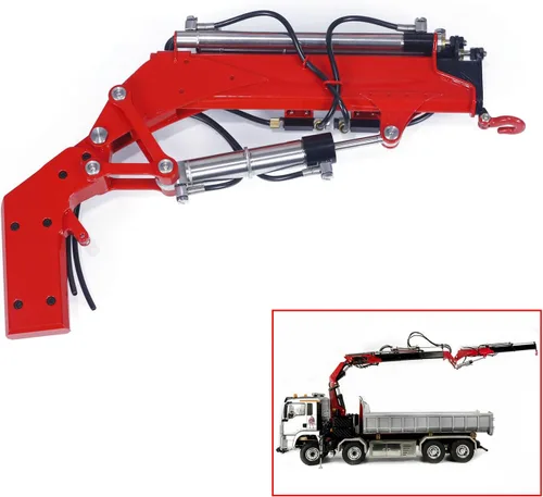 Vista 7 de LESU Metal Fly Jib Arm Crane para 1/14 RC Dumper hidráulico coche modelo grúas piezas