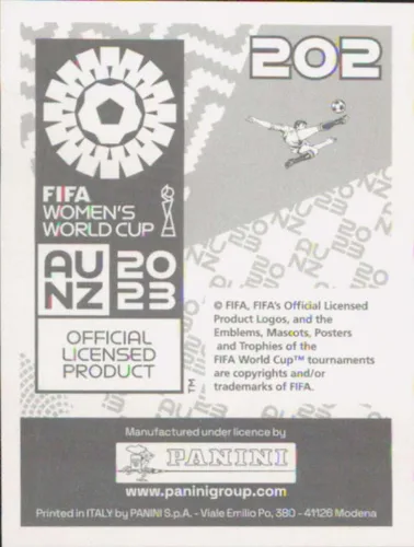 Vista 2 de Pegatinas de la Copa Mundial Femenina de Panini FIFA 2023 #202 Hinata Miyazawa Japón Mini Sticker Soccer Futbol Tarjeta de intercambio