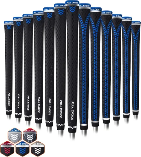 Vista 16 de 13 Pack Golf Grips, Tacky Rubber Club Grips with Raised Plus Texture, Zipper Backline and Low-Taper Design, Standard, Midsize or Jumbo, Grips Only