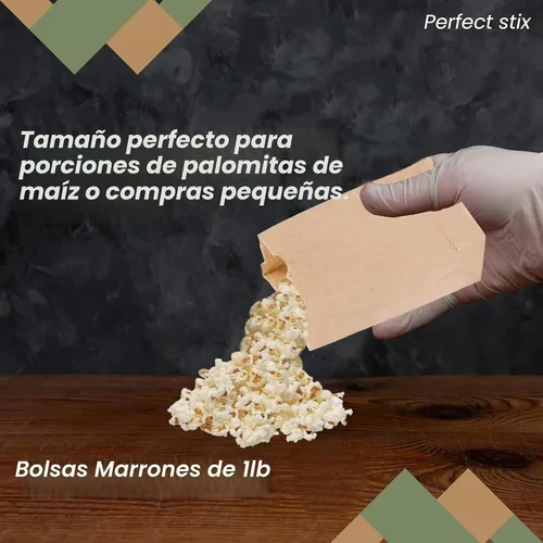 Vista 6 de Bolsas marrones de 1 libra, paquete de 100 (3.5 pulgadas de ancho x 6.5 pulgadas de alto x 2.3 pulgadas de largo)