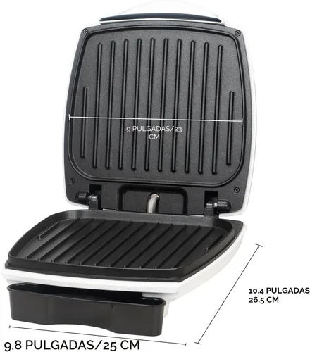 Vista 8 de SugarWhisk Parrilla Eléctrica 2 en 1 para Hamburguesas, Parrilla Eléctrica de Interior y Prensa Panini con Placas de Parrilla Antiadherentes, 1200W