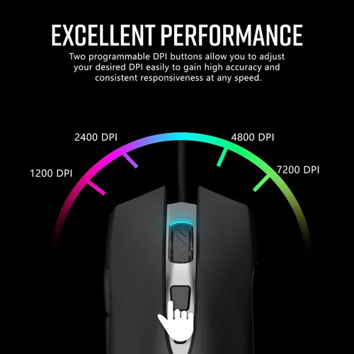 Vista 3 de Premier Accessory Group - Ratón con cable RGB Altec Lansing (ergonómico, 1200 a 7200 ppp)