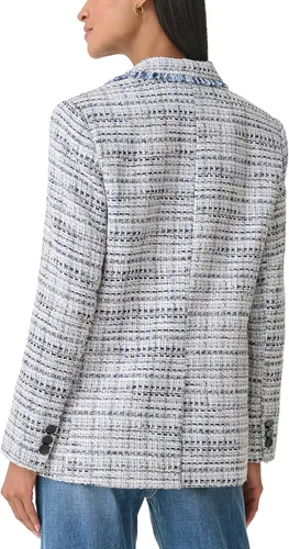 Vista 4 de Karl Lagerfeld Paris Chaqueta deportiva de tweed de manga larga para mujer