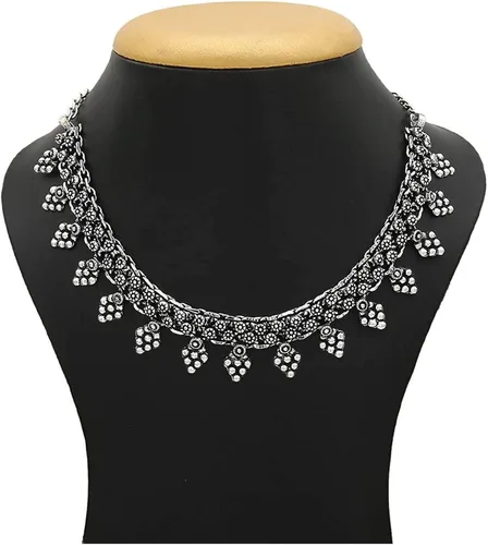 Vista 3 de Indian Hawker Collar de joyería de metal negro oxidado para mujeres y niñas
