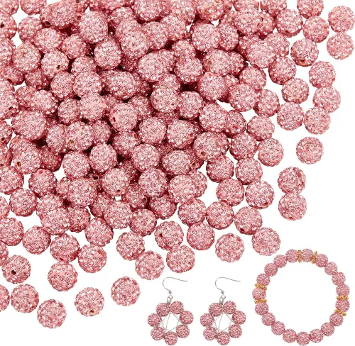 Vista 18 de PH PandaHall - 240 piezas de cuentas de strass en 24 colores, cuentas de cristal de 10 mm, cuentas de bola de discoteca con strass, cuentas