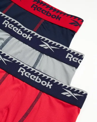 Vista 2 de Reebok Ropa interior para niños Calzoncillos tipo bóxer de rendimiento de pierna larga (paquete de 3)