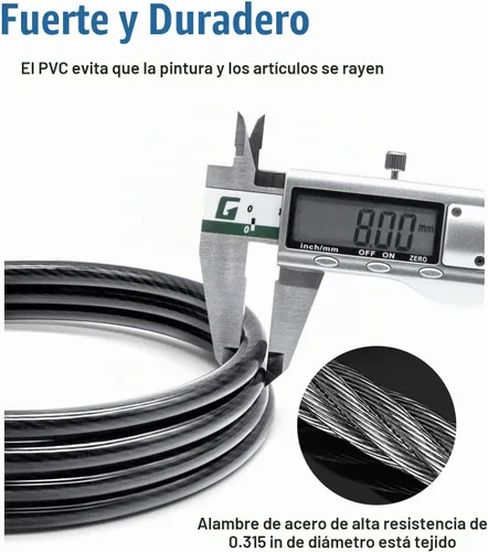 Vista 5 de NDakte Candado para Bicicleta, Candado de Cable Recto Extra Largo (1.83m a 8.23m) con Combinación Reseteable, Diseño Único Masculino Estrecho