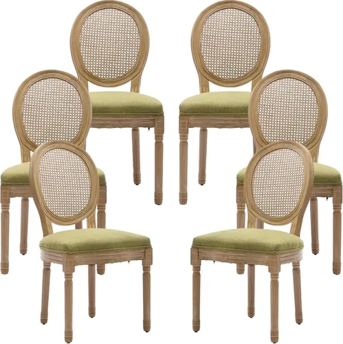 Vista 13 de ODUSE-DAILY French Country - Juego de 2 sillas de comedor de color caramelo, sillas de cocina y comedor, sillas de cocina de piel sintética, Ámbar