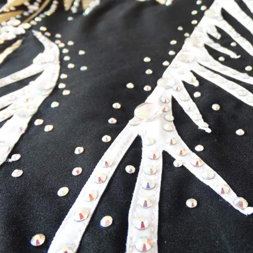 Vista 6 de LIUHUO Mallas de gimnasia rítmica para clubes de gimnasia para adolescentes y mujeres, leotardos sin mangas para equipo deportivo