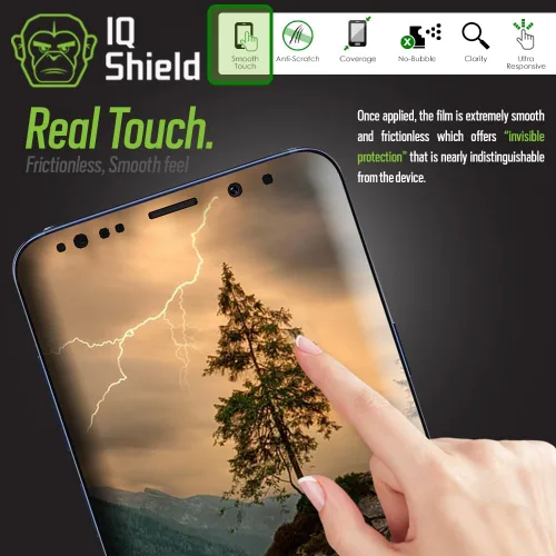 Vista 4 de IQShield Paquete de 2 protectores de pantalla para Samsung Galaxy S9 Plus/S9+ (compatible con fundas), compatible con identificación de huellas