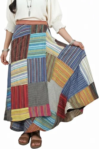 Vista 9 de Agan - Falda larga envolvente bohemia para mujer, falda larga de verano de Multi 1