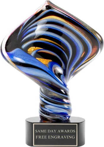 Vista 20 de Premio de Vidrio Artístico Soplado a Mano – Premio Elegante con Grabado Personalizado para Corporativo, Deportes, Jubilación, Reconocimiento