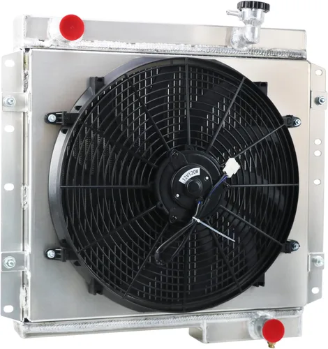 Vista 3 de Radiador de aluminio de 4 filas+Sudaria+Ventilador para 1968-1984 Toyota Land Cruiser FJ40 FJ45 Gasolina MT