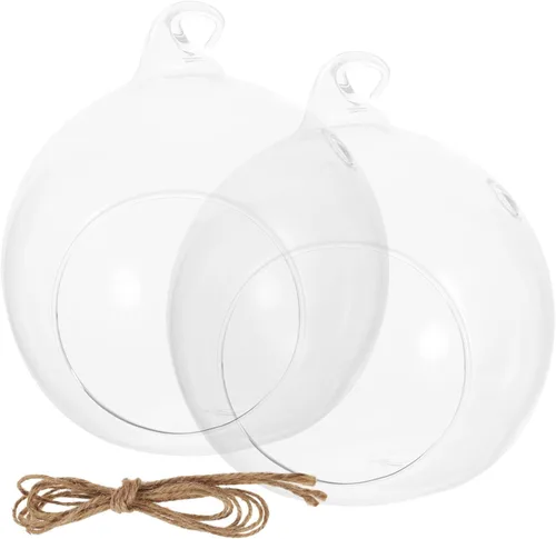 Vista 11 de 2 piezas de botella ecológica soporte para plantas de aire colgante globo terrario planta colgante terrario globo colgante terrario planta de aire