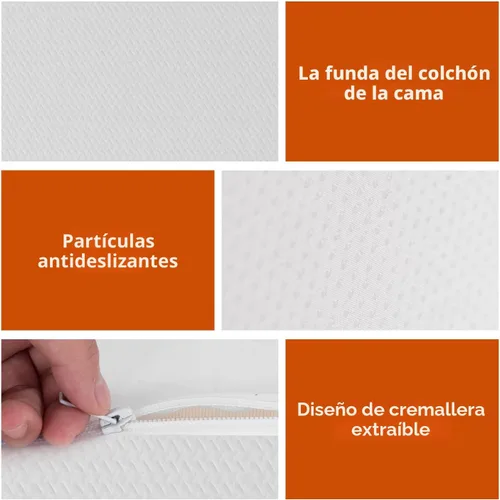 Vista 6 de PayLessHere Colchón individual de 5 pulgadas, colchón de espuma viscoelástica de gel de firmeza media, color blanco, con funda de cremallera