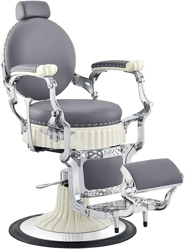 Vista 10 de Dir Silla de peluquero hidráulica resistente, sillas diseñadas antiguas de la peluquería Mikado-Black