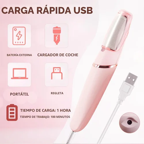 Vista 6 de Removedor de Callos para Pies, ZABOUL Removedor de Callos Eléctrico para Pies Recargable Herramientas de Pedicura Varita de Pedicura Suave Lima