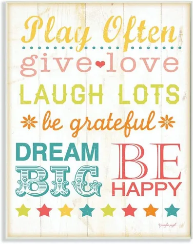 Vista 15 de The Kids Room by Stupell Playroom Rules Use Kind Words Placa de pared rectangular