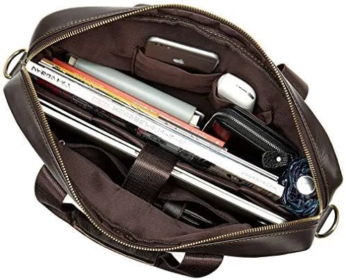 Vista 3 de Hebetag Bolso bandolera de cuero pequeño para hombre, para viajes al aire libre, negocios