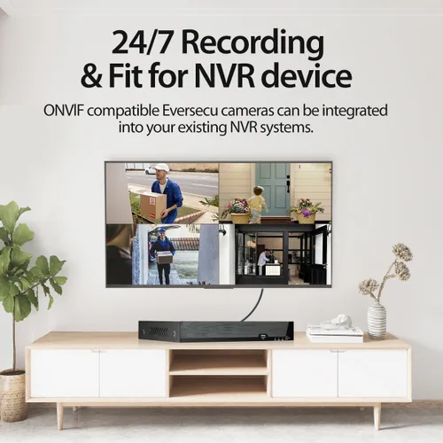 Vista 5 de EVERSECU Cámara bala WiFi con cable 2K, lente gran angular de 0.110 in, audio de 2 vías, visión nocturna, alarma de detección de movimiento