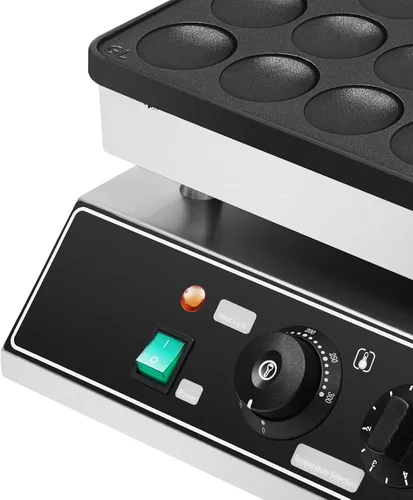 Vista 8 de Mini panqueques holandés eléctrico, plancha antiadherente de 36 tazas para crepes y magdalenas