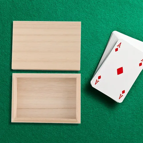 Vista 2 de Totority Naipes Caja de madera Organizador de almacenamiento de tarjetas Estuches de póquer Soporte vacío Contenedor de caramelo Vacío Lake District
