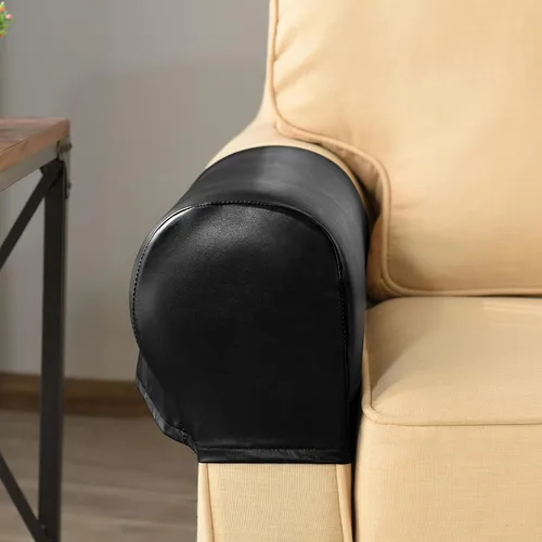 Vista 3 de vctops Fundas impermeables para reposabrazos de cuero sintético de PU, fundas elásticas vintage para brazos de sillas, sofá, sillón, fundas